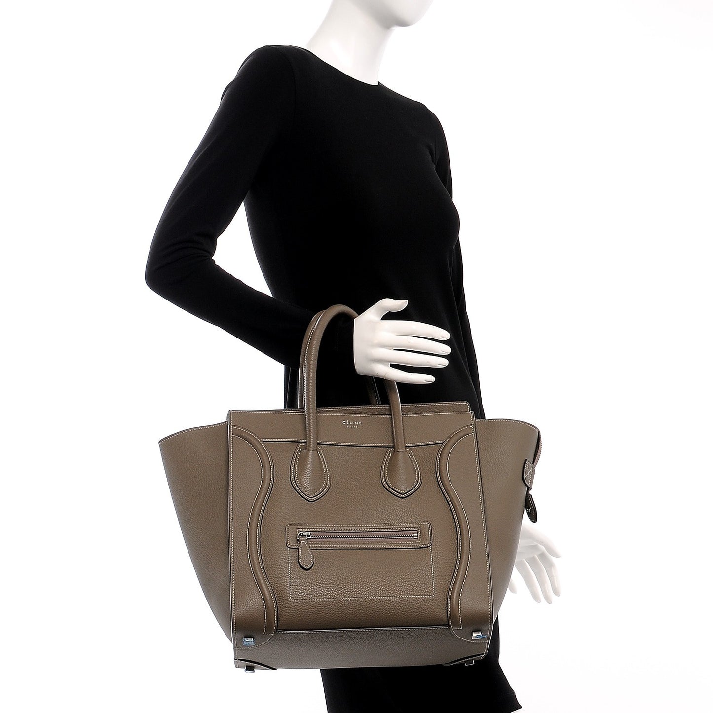 Drummed Calfskin Mini Luggage Souris