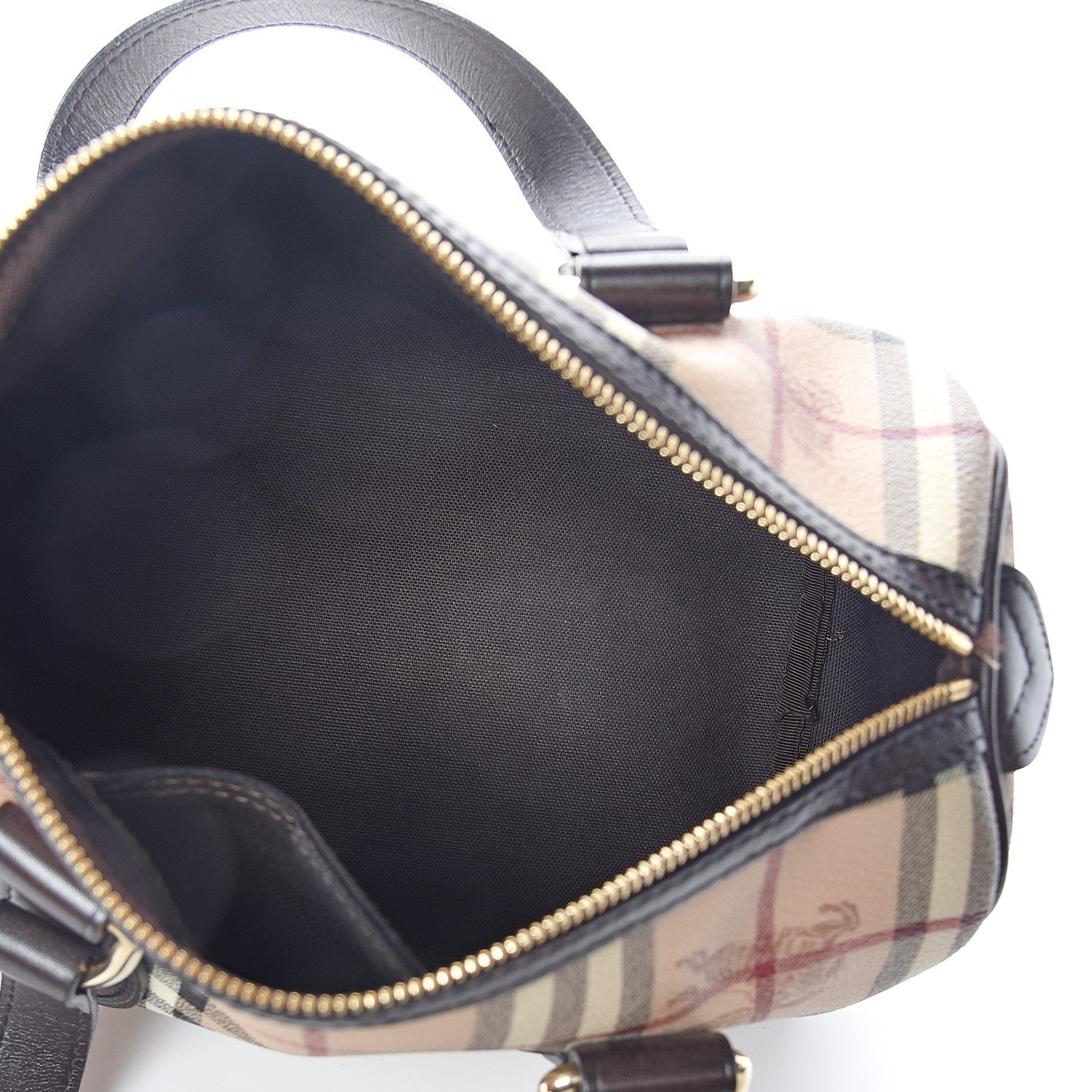 Burberry Haymarket Check Small Chester Bowling Bag Chocolate 4 of 8