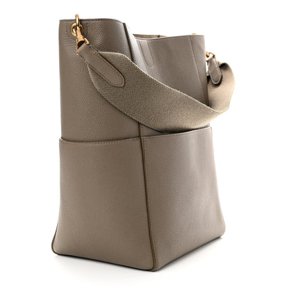 Celine Soft Grained Calfskin Sangle Bucket Bag Taupe 3 of 17