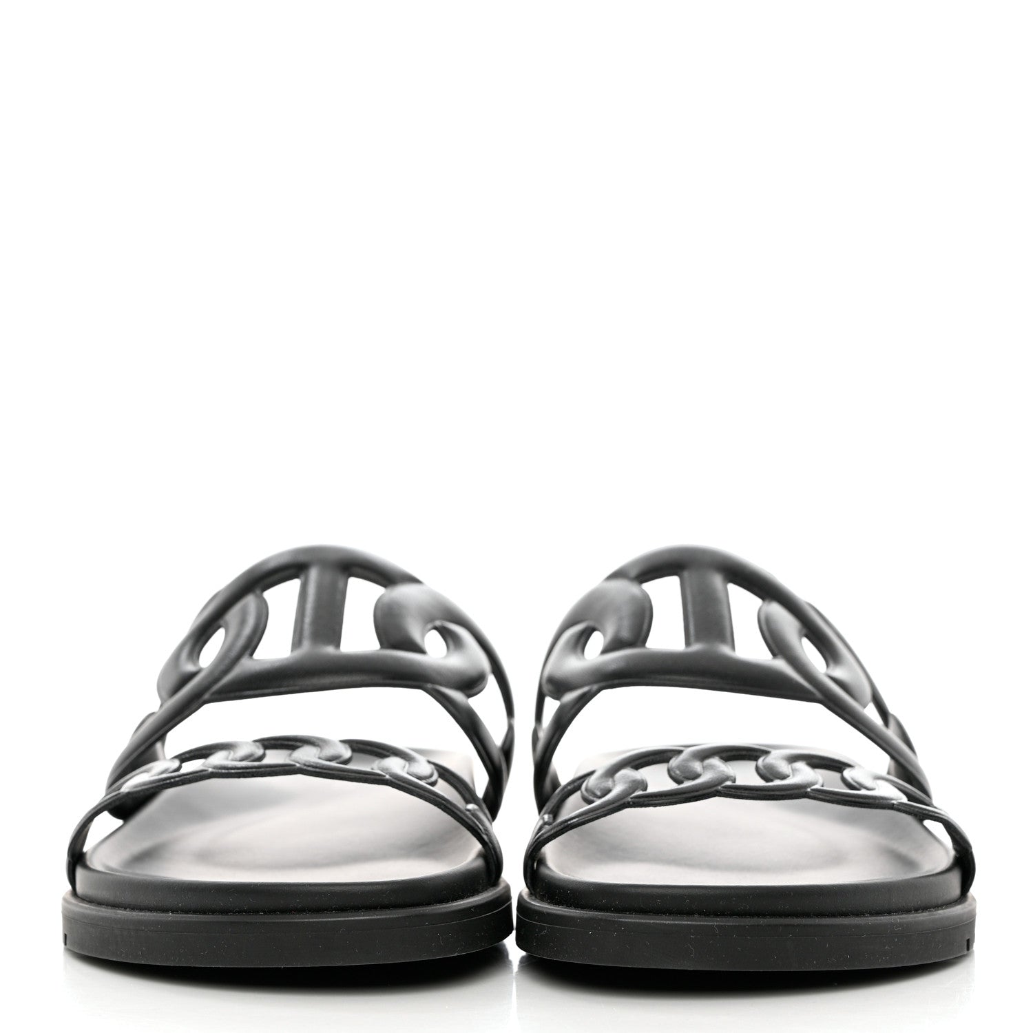 Hermes Nappa Extra Sandals 38.5 Black 2 of 9
