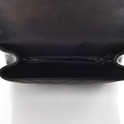 Saint Laurent Sheepskin Matelasse Chevron Monogram Medium College Bag Black 5 of 11