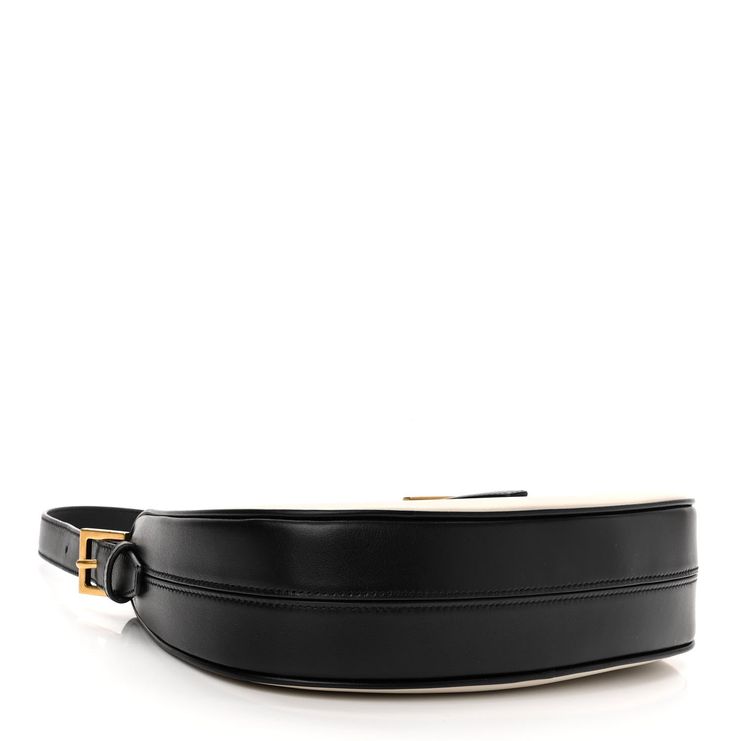 Saint Laurent Shiny Calfskin Le Fermoir Hobo Blanc Vintage Black 4 of 9