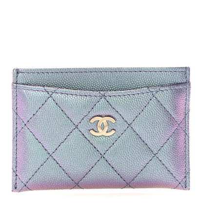 Chanel Iridescent Caviar Quilted Card Holder Dark Blue 1 of 9