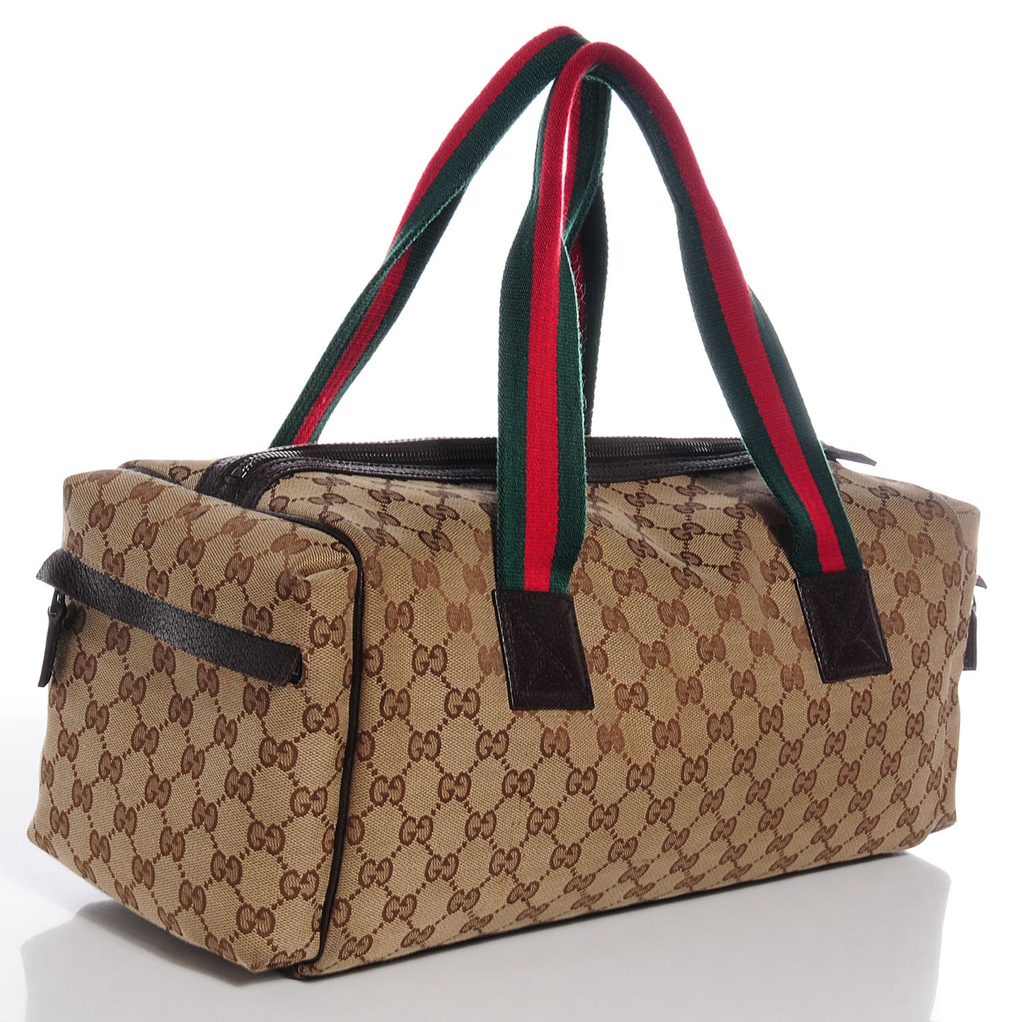 GG Monogram Web Small Carry On Duffle Beige Brown
