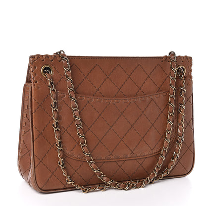 Chanel Calfskin Stitched Large Vintage Flap Brown 3 of 13