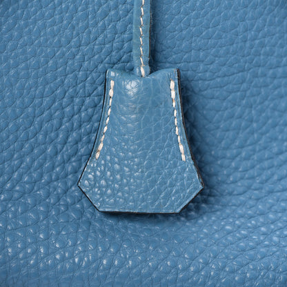 Hermes Taurillon Clemence Birkin 30 Blue Jean 28 of 51