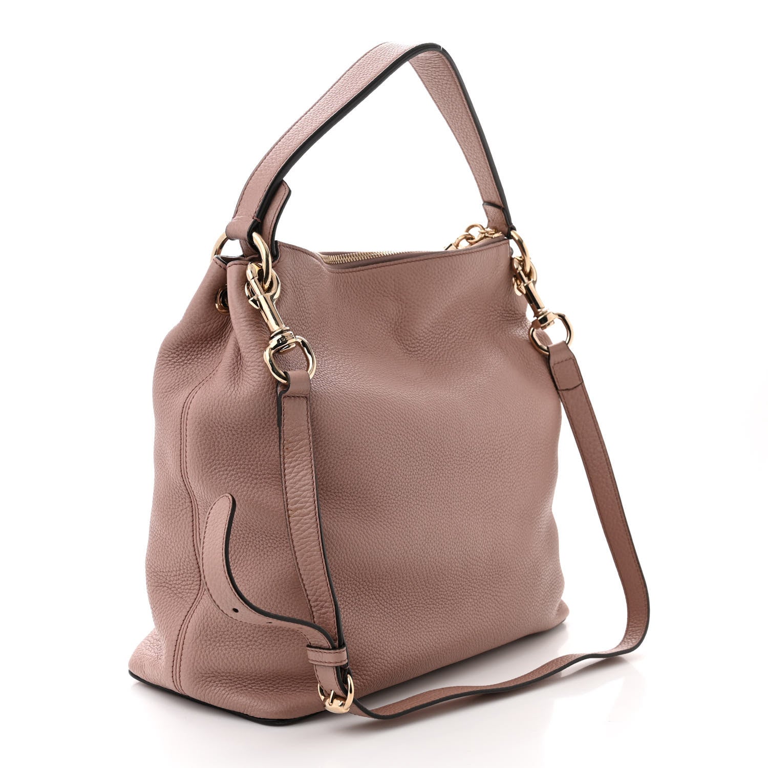 Gucci Pebbled Calfskin Large Soho Hobo Camelia 3 of 10