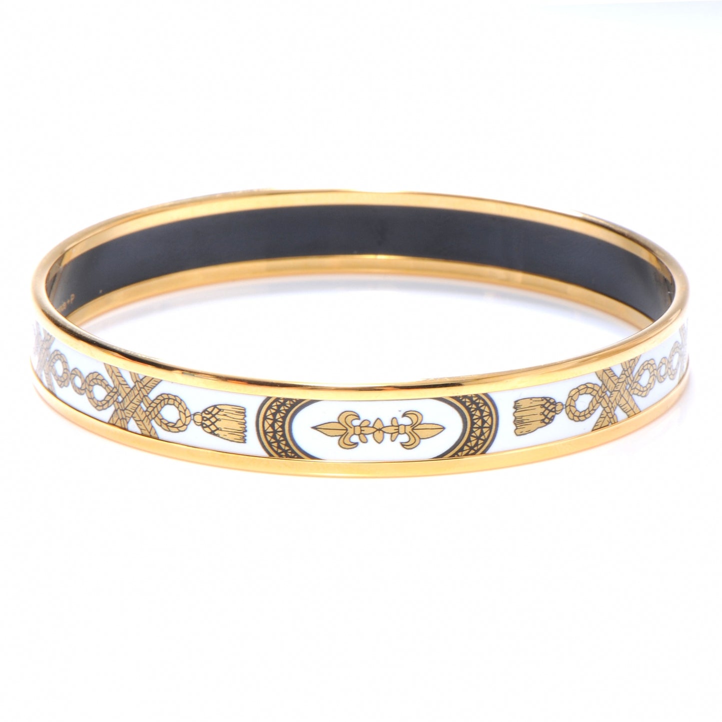 Enamel Narrow Printed Tassel Bracelet 70 White