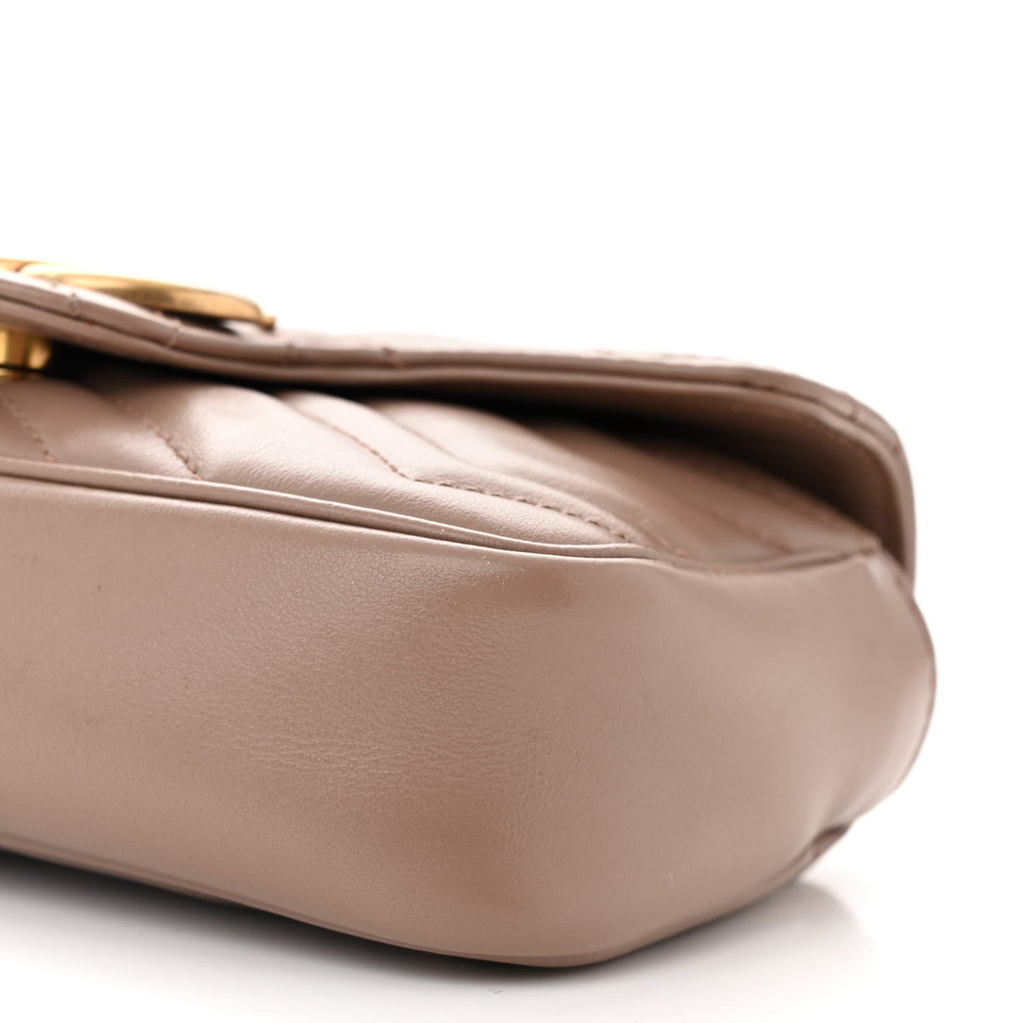 Calfskin Matelasse Super Mini GG Marmont Shoulder Bag Porcelain Rose