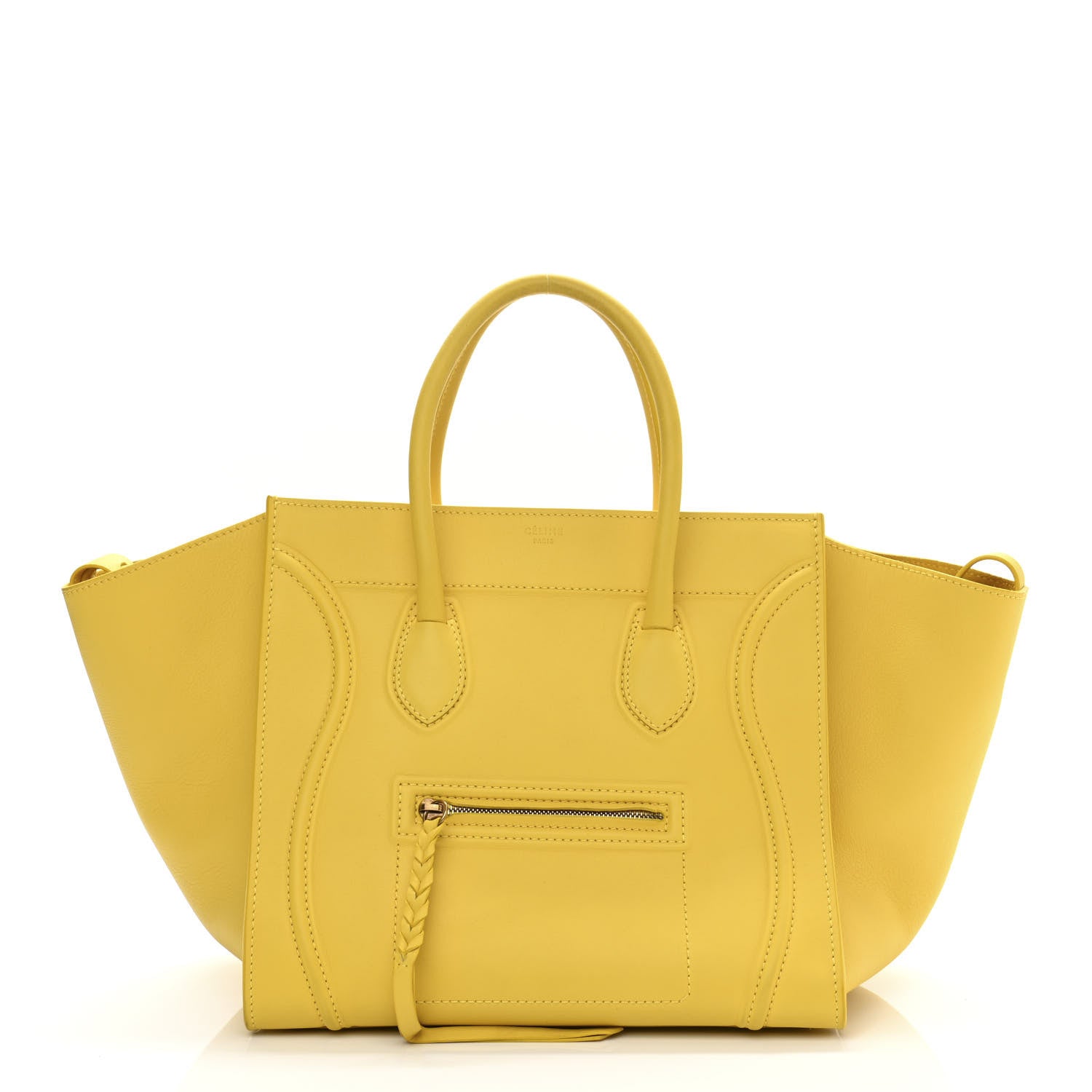 Celine Supple Calfskin Medium Phantom Luggage Sun Yellow 1 of 13