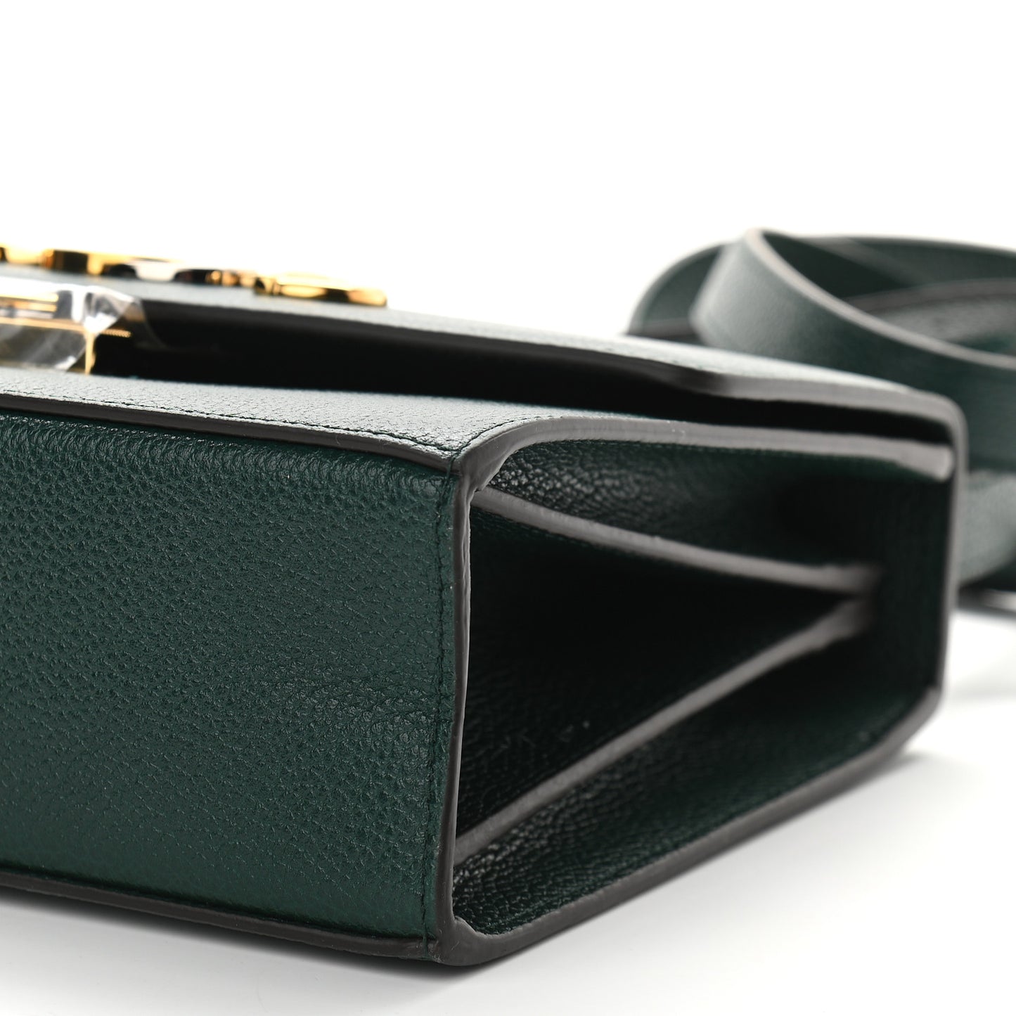 Grainy Calfskin Small Zumi Shoulder Bag Vintage Green