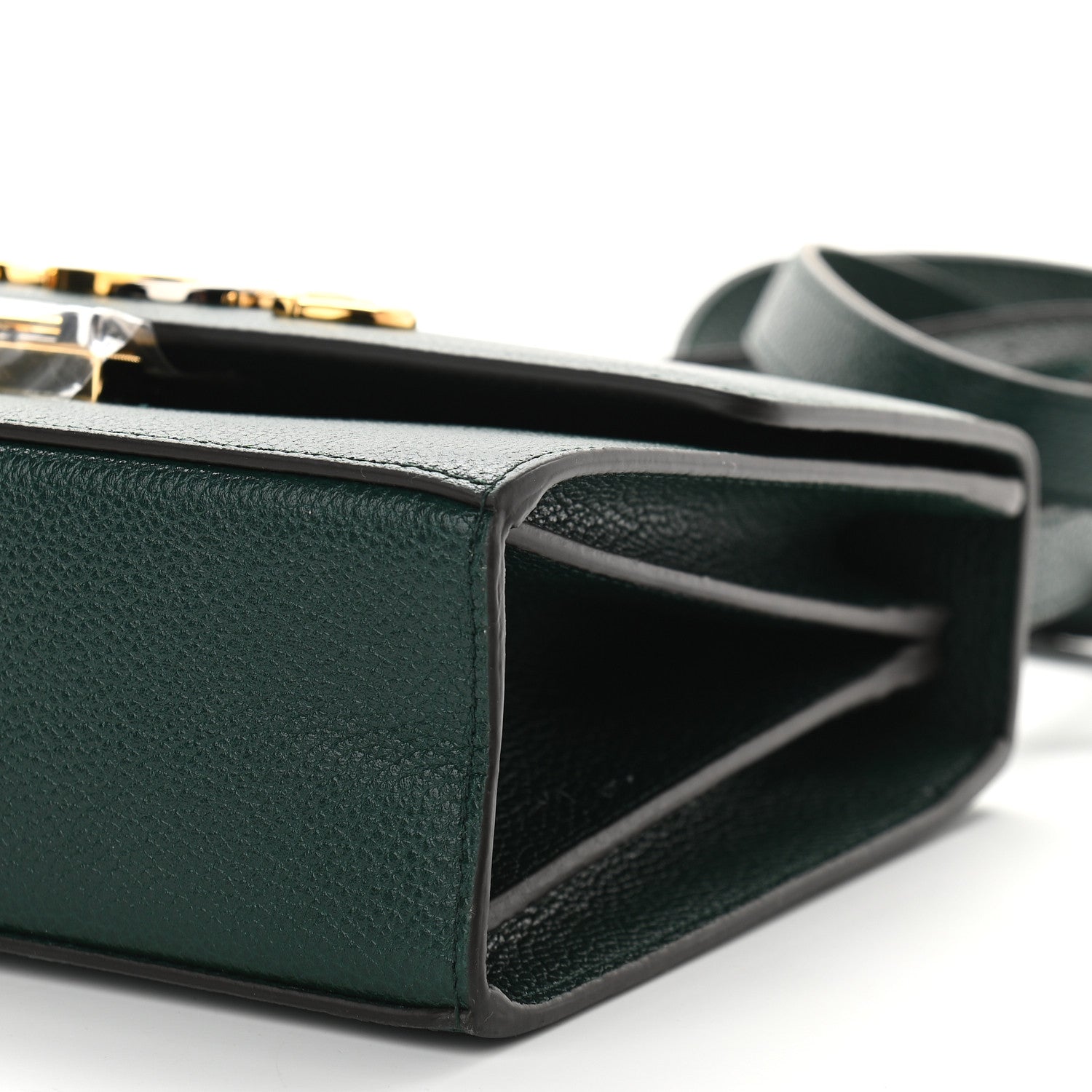 Gucci Grainy Calfskin Small Zumi Shoulder Bag Vintage Green 9 of 9