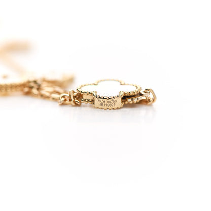 Van Cleef & Arpels 18K Yellow Gold Mother of Pearl 11 Motifs Magic Alhambra Necklace 4 of 5