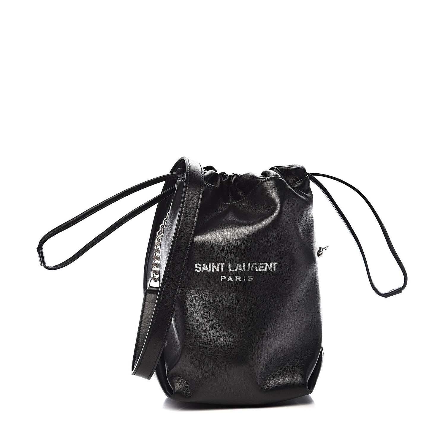 Lambskin Small Teddy Bucket Bag Black