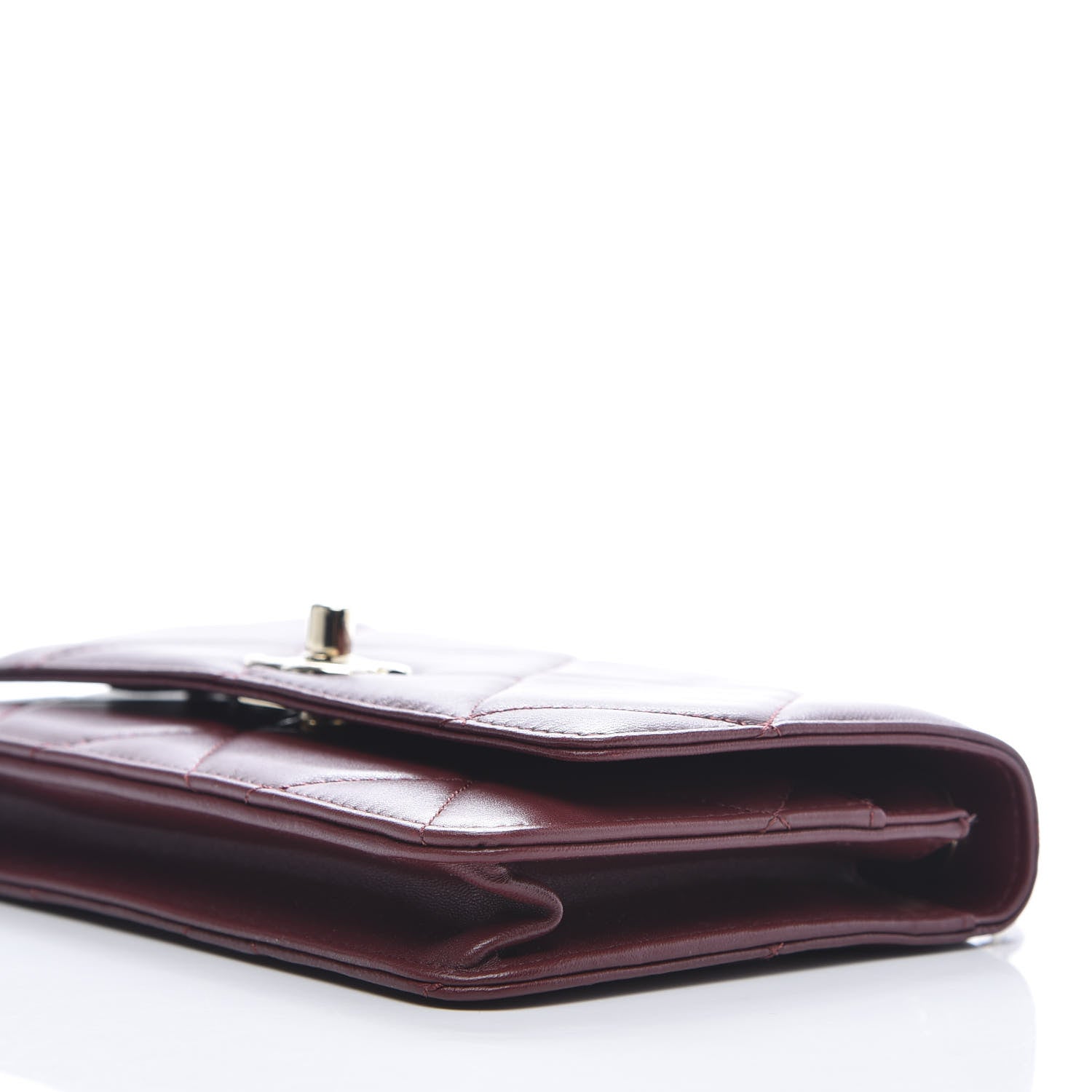 Chanel Lambskin Quilted Trendy CC Wallet On Chain WOC Burgundy 10 of 11