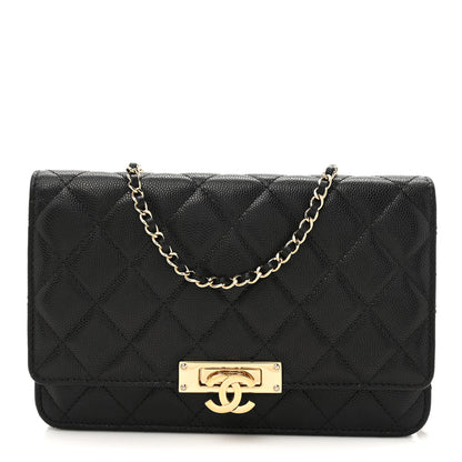 Chanel Caviar Quilted Golden Class Wallet On Chain WOC Black 1 of 12