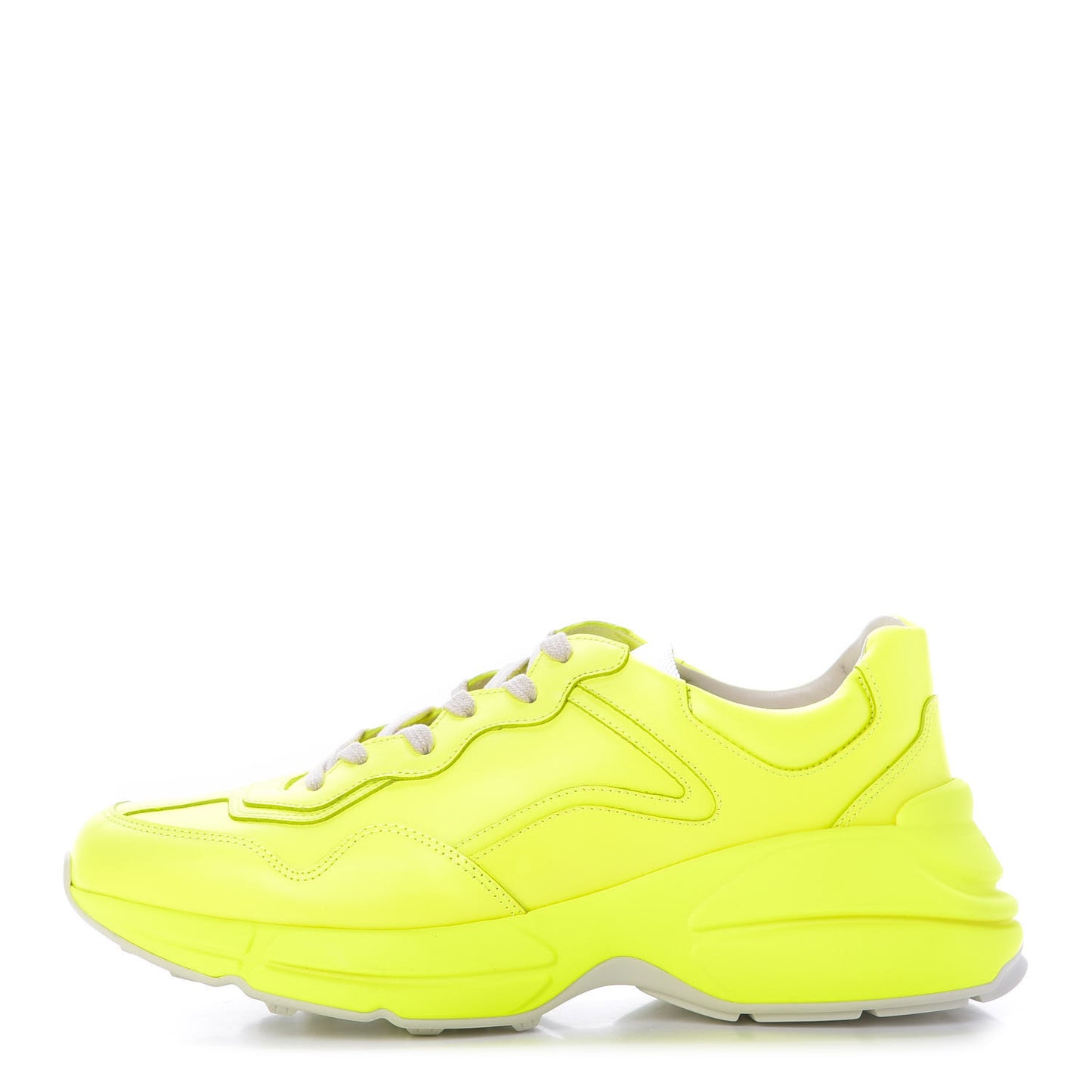 Calfskin Mens Rhyton Sneakers 9 Yellow Fluo