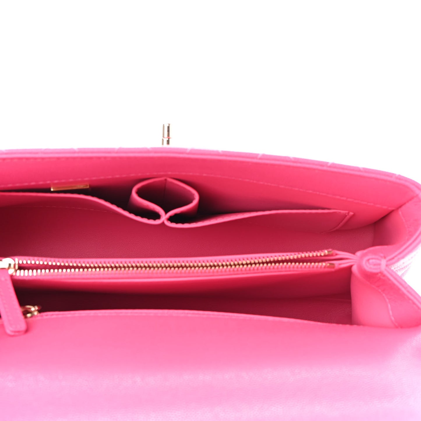 Caviar Quilted Small Coco Handle Flap Pink