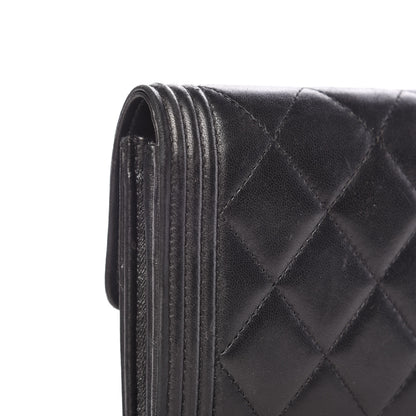 Chanel Lambskin Quilted Boy Flap Wallet Black 11 of 13