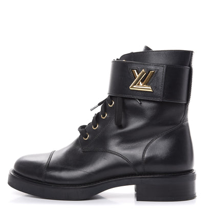 Louis Vuitton Calfskin Wonderland Ranger Boots 37 Black 1 of 11