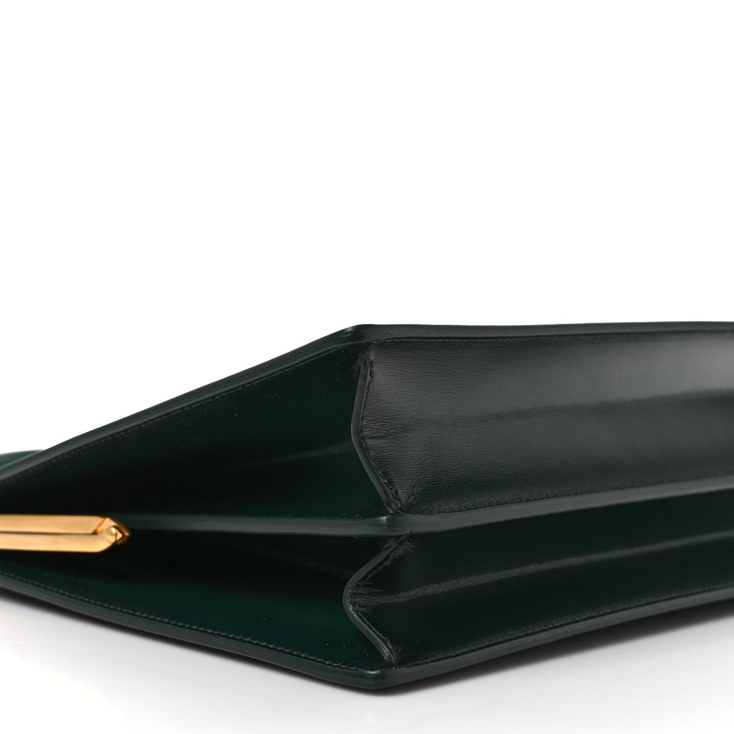 Patina Box Calfskin Medium Clasp Bag Dark Green