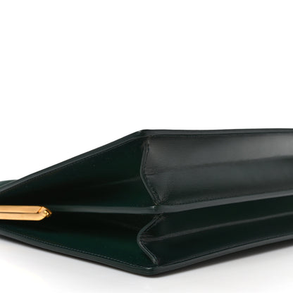 Celine Patina Box Calfskin Medium Clasp Bag Dark Green 8 of 9