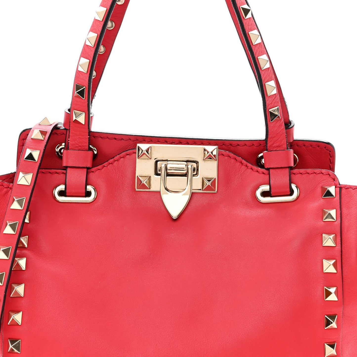Vitello Mini Rockstud Tote Fragola