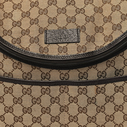 Gucci Monogram Natural Pigskin Large Diaper Bag Beige Ebony Cocoa Dark Chocolate 8 of 12