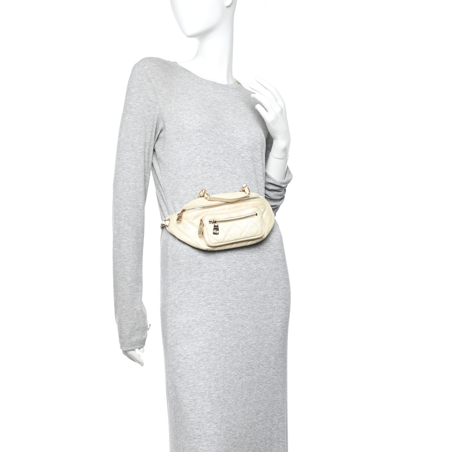 Chanel Calfskin Quilted All About Waist Belt Bag Light Beige 2 of 10