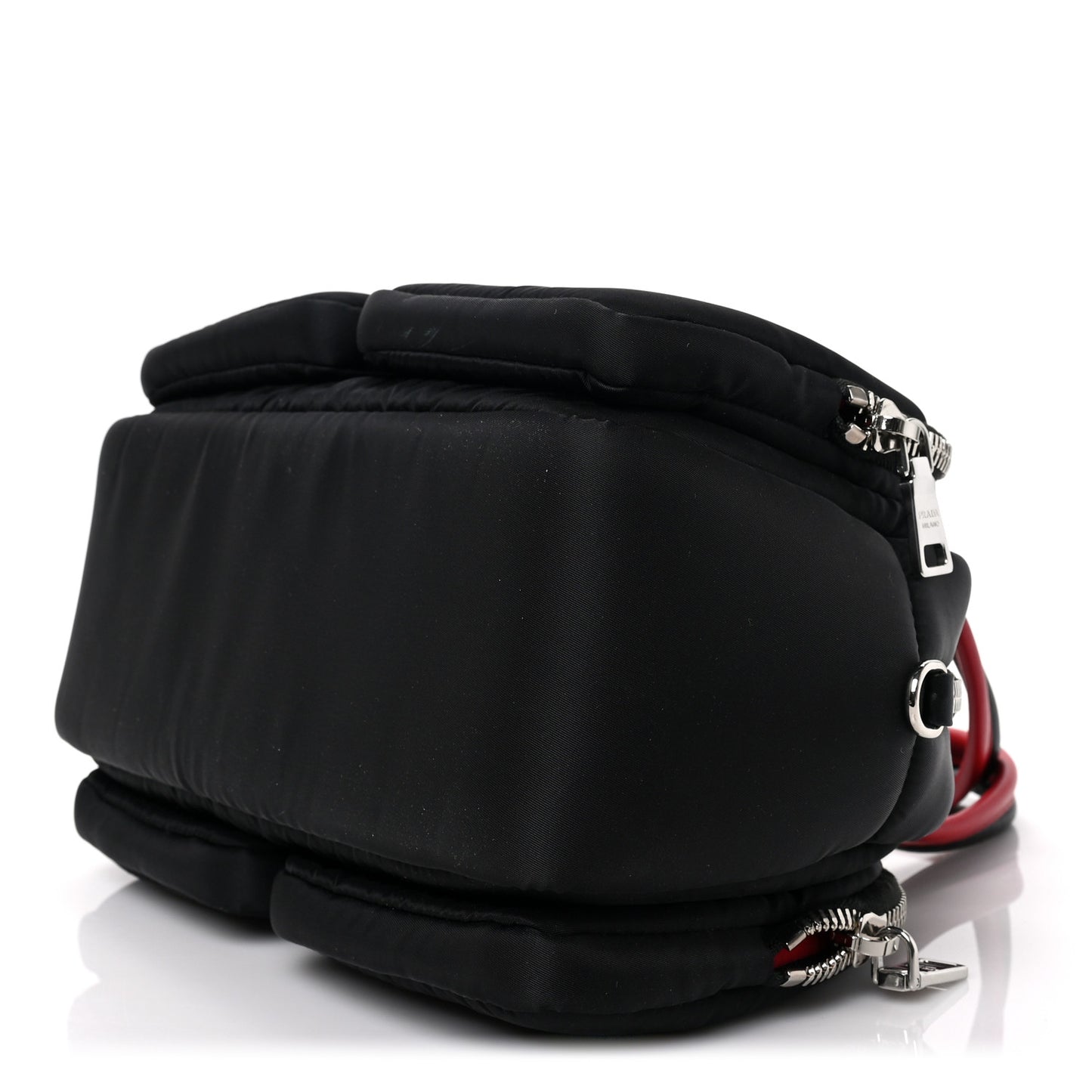 Tessuto Nylon Pocket Top Handle Cargo Shoulder Bag Black Fuoco