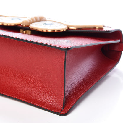 Gucci Calfskin Bamboo Web Medium Falena Moth Top Handle Bag Hibiscus Red 9 of 10
