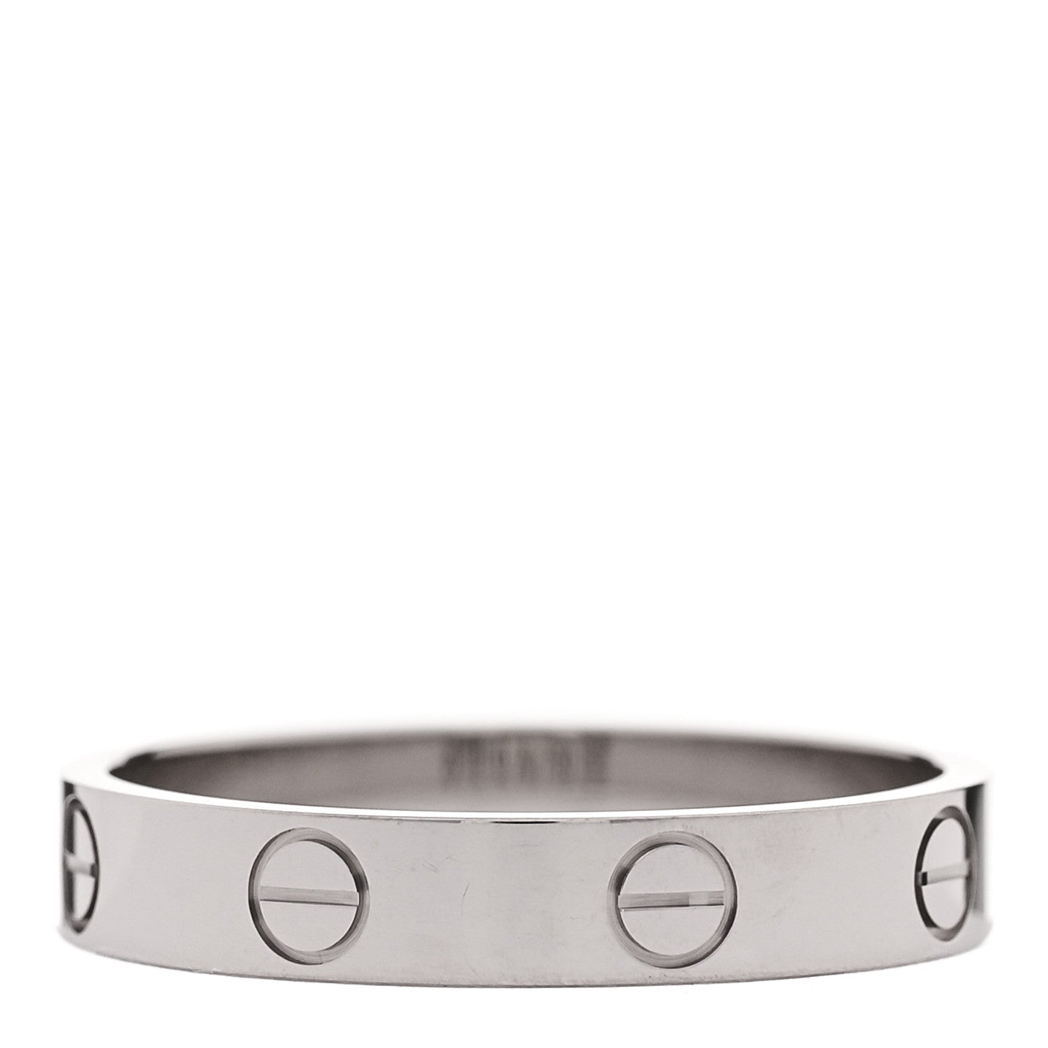 Cartier 18K White Gold 3.5mm LOVE Wedding Band Ring 56 7.75 3 of 5