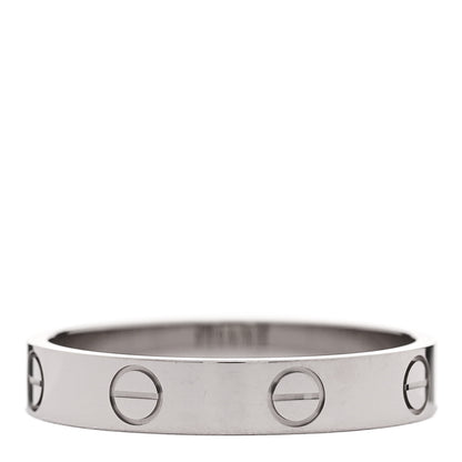 Cartier 18K White Gold 3.5mm LOVE Wedding Band Ring 56 7.75 3 of 5