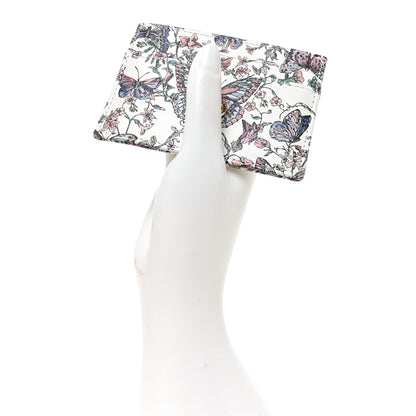 Christian Dior Calfskin Butterfly Printed Caro Five-Slot Card Holder White Multicolor 2 of 7