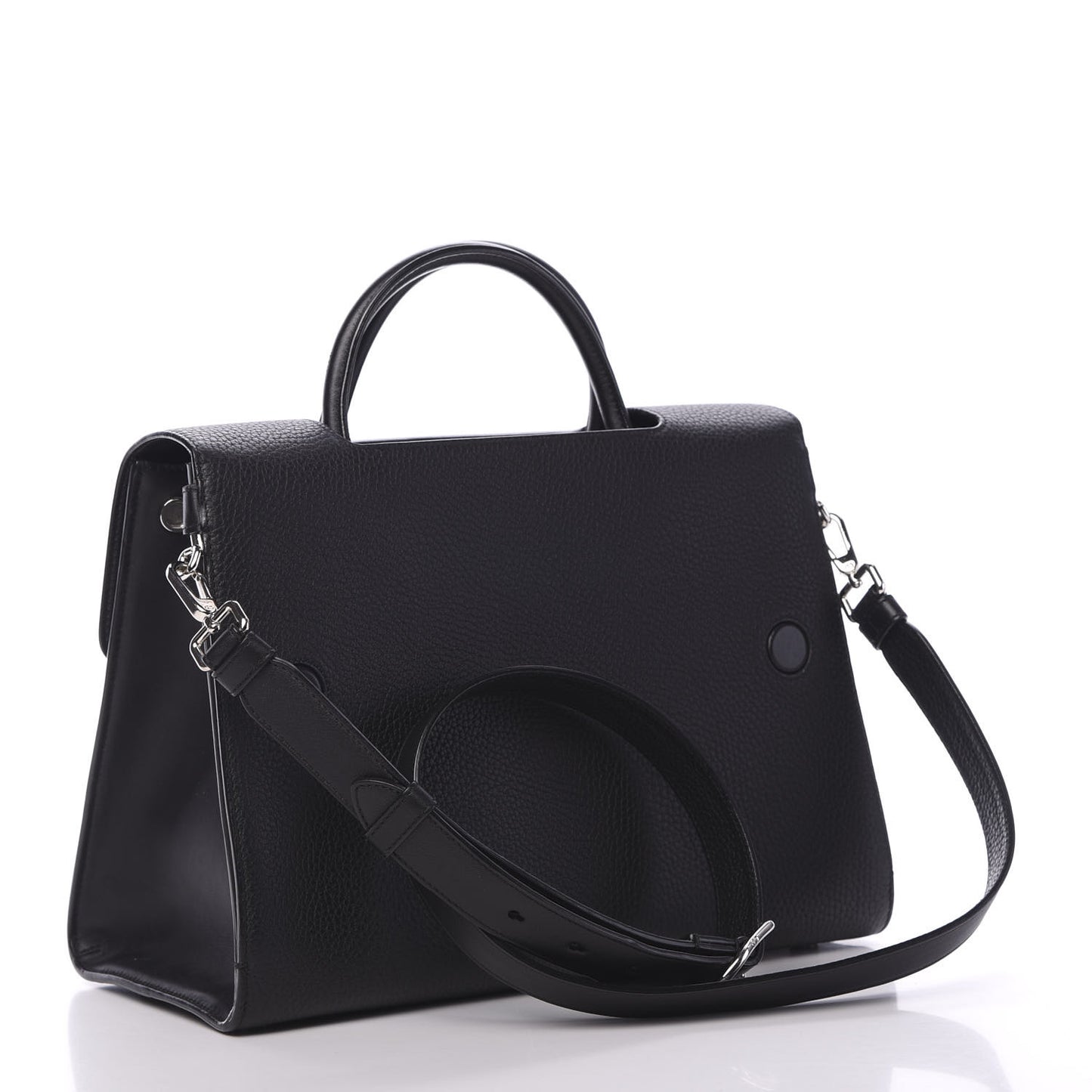 Grained Calfskin Medium Diorever Flap Black