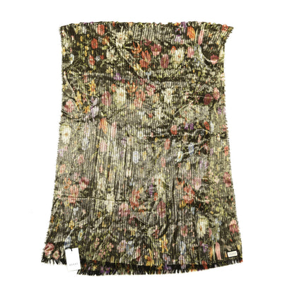 Gucci Wool Golden Flora Pleated Stole Black 1 of 3
