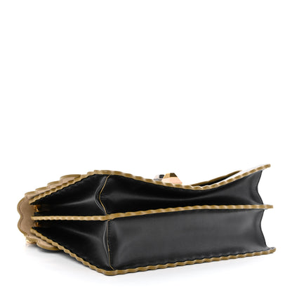 Fendi Vitello Liberty Scalloped Studded Kan I Shoulder Bag Black 4 of 10