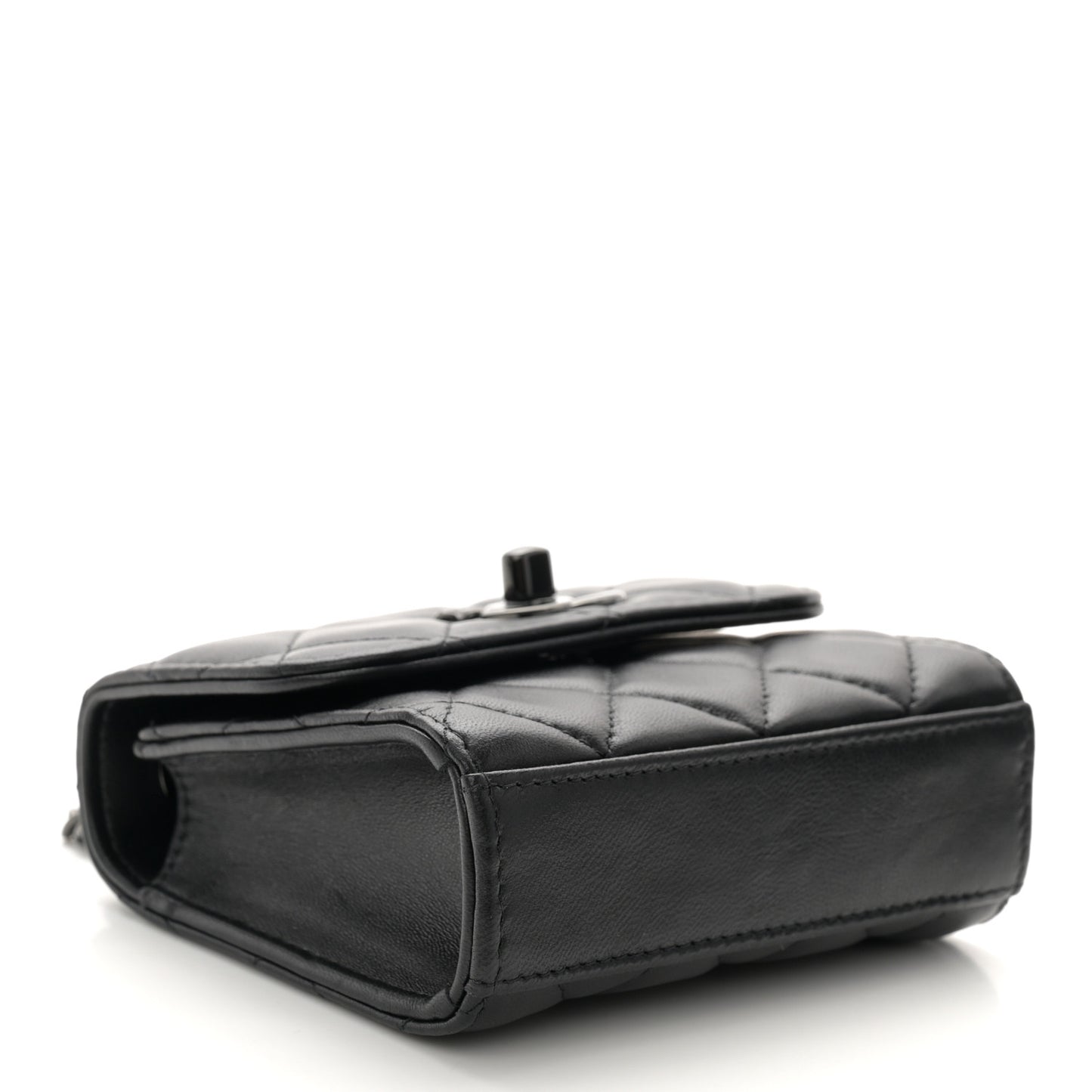 Lambskin Quilted Mini Trendy CC Clutch With Chain So Black