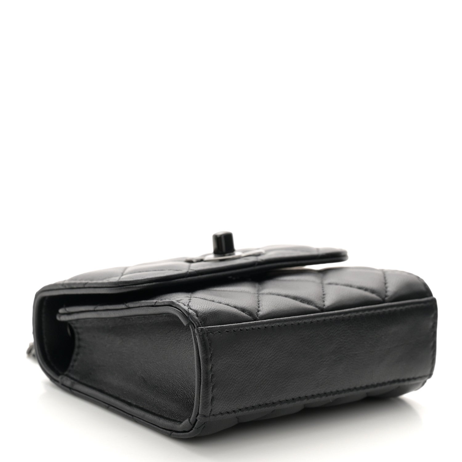 Chanel Lambskin Quilted Mini Trendy CC Clutch With Chain So Black 4 of 11