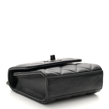Chanel Lambskin Quilted Mini Trendy CC Clutch With Chain So Black 4 of 11