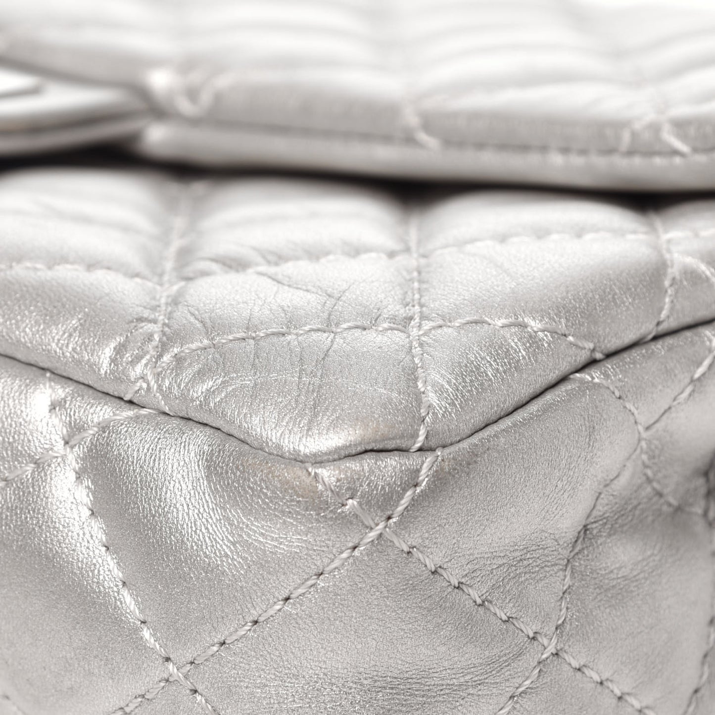 Metallic Lambskin Quilted Snake Chain 2.55 Reissue Flap Silver