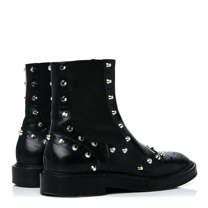 Balenciaga Calfskin Womens Studded Chelsea Boots 37 Black 4 of 30