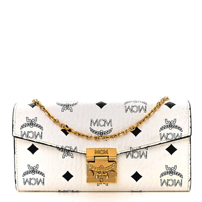 MCM Visetos Large Patricia Wallet On Chain White 1 of 10