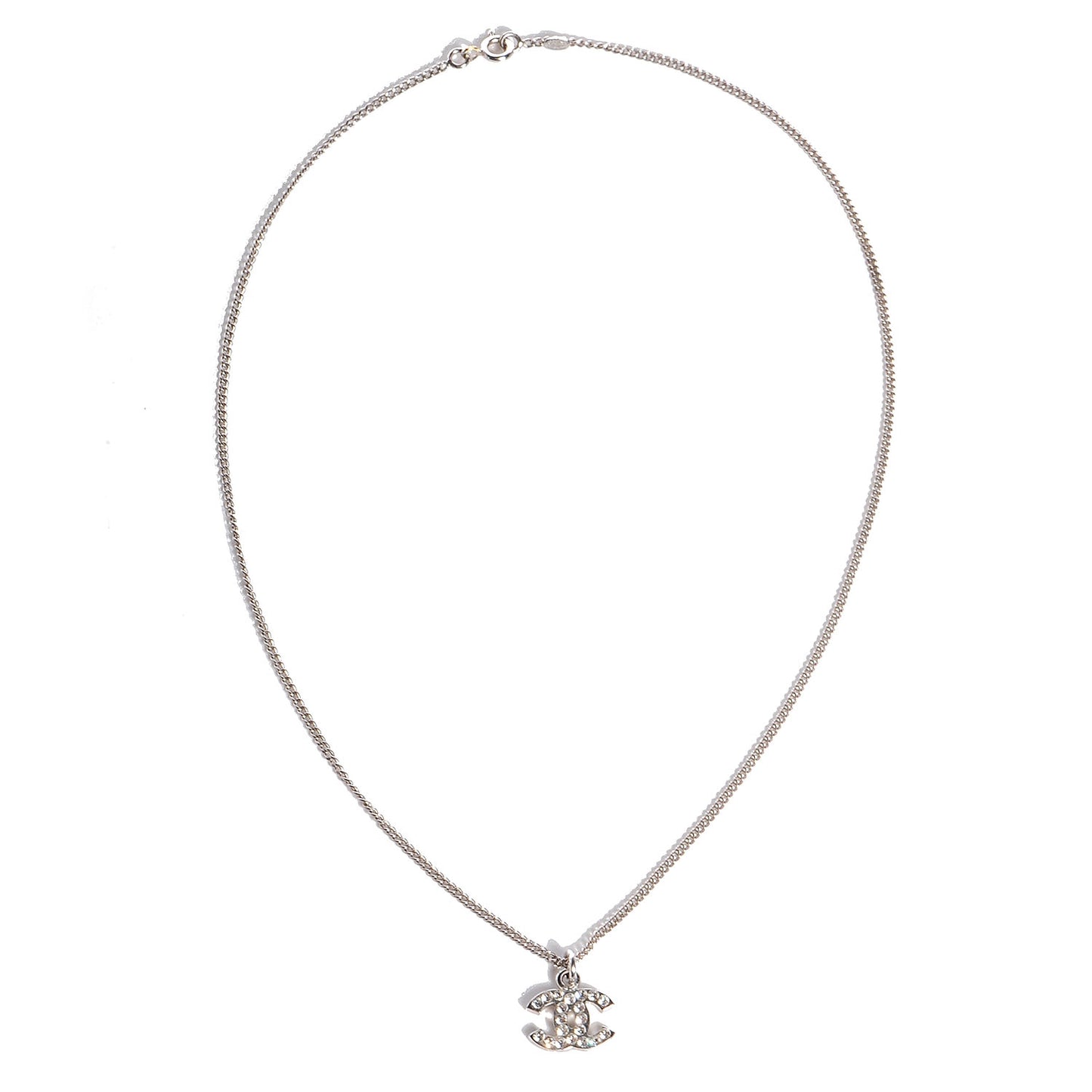 Crystal CC Timeless Necklace Silver