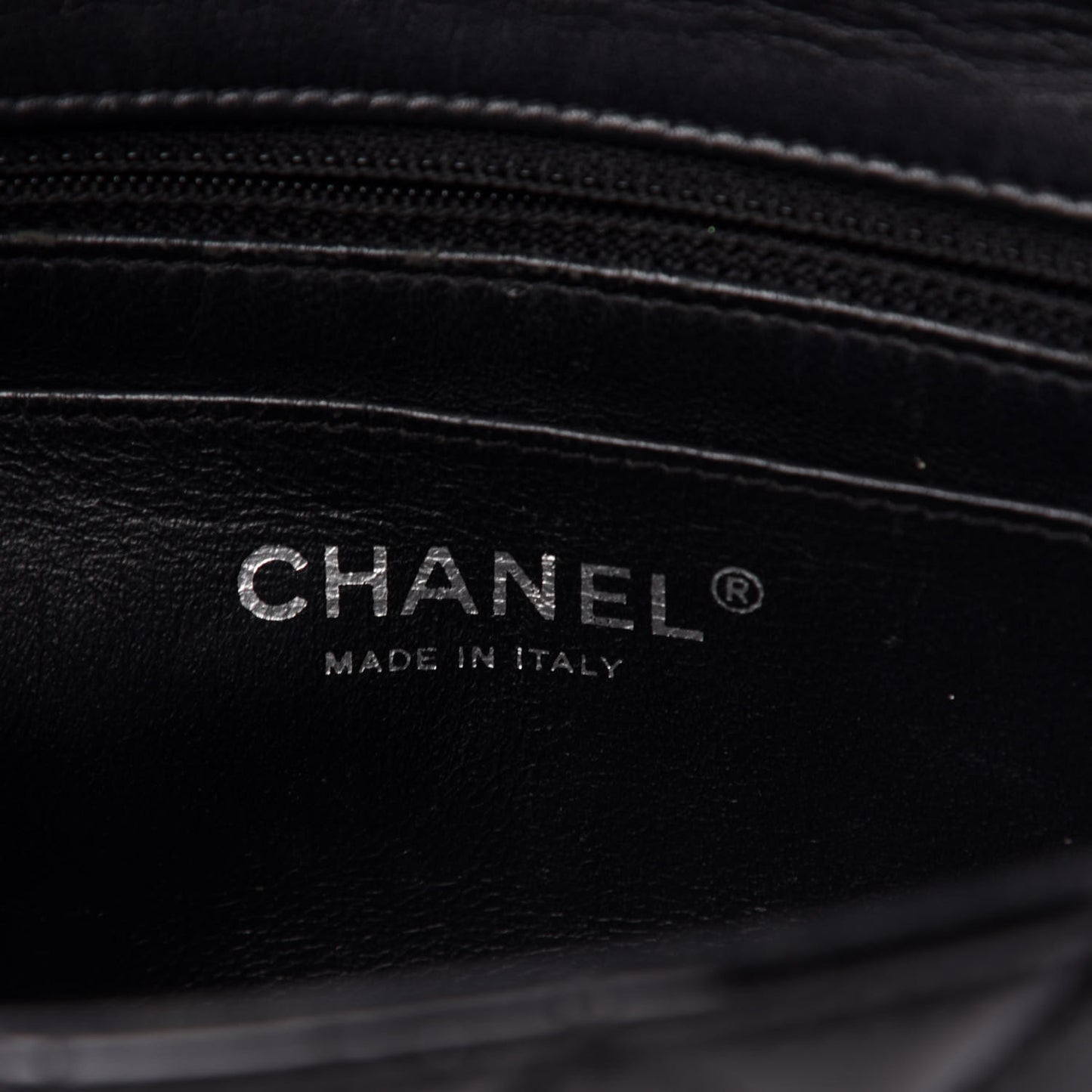 Patent Calfskin Quilted Mini Rectangular Flap Black