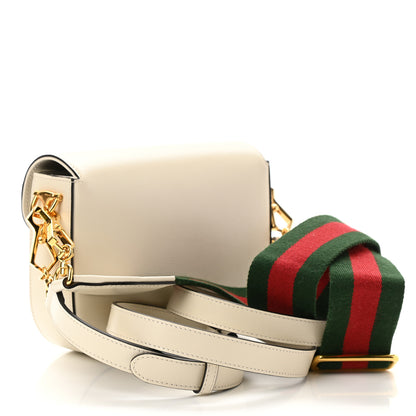 Gucci Azalea Calfskin Web Mini Horsebit 1955 Shoulder Bag Mystic White 3 of 11