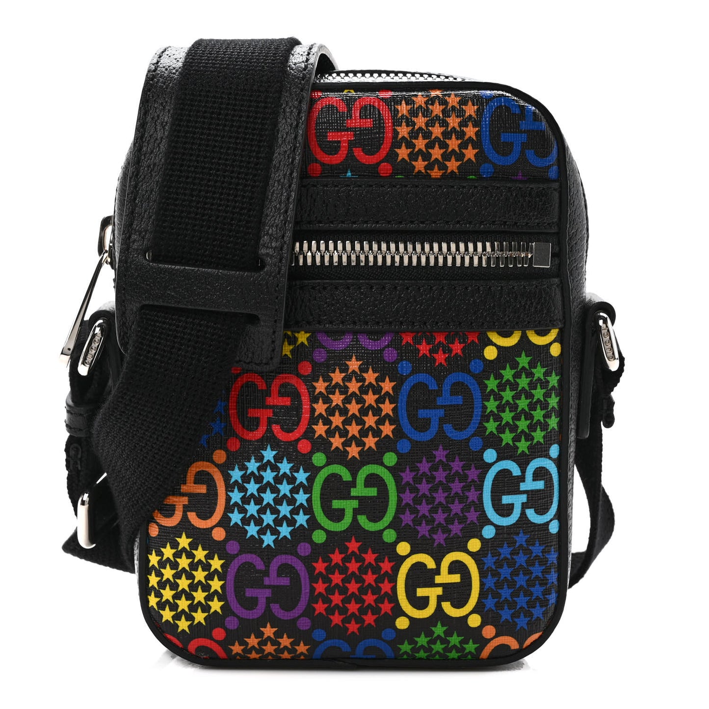 GG Supreme Monogram Psychedelic Messenger Bag Black