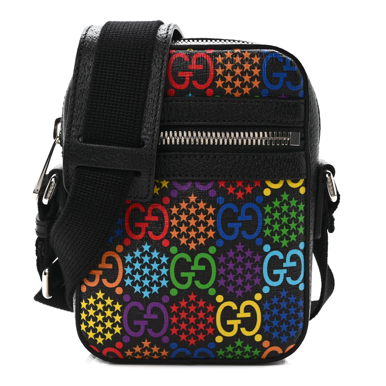 Gucci GG Supreme Monogram Psychedelic Messenger Bag Black 1 of 9