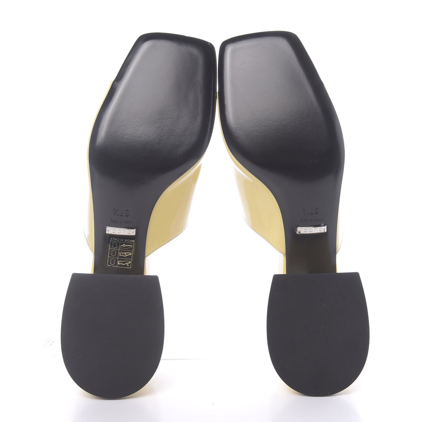 Patent Lexi Horsebit Mid-Heel Slide Sandals 37.5 Burro