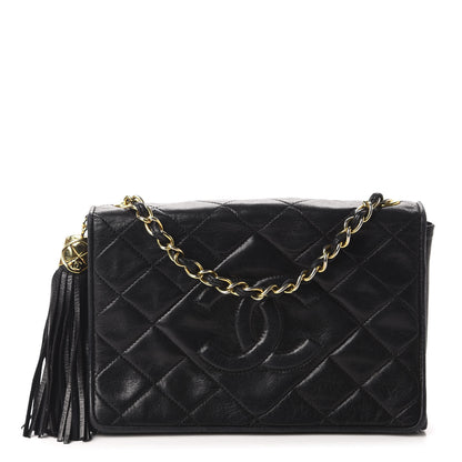 Chanel Lambskin Quilted Small Tassel Single Flap Black 1 of 11